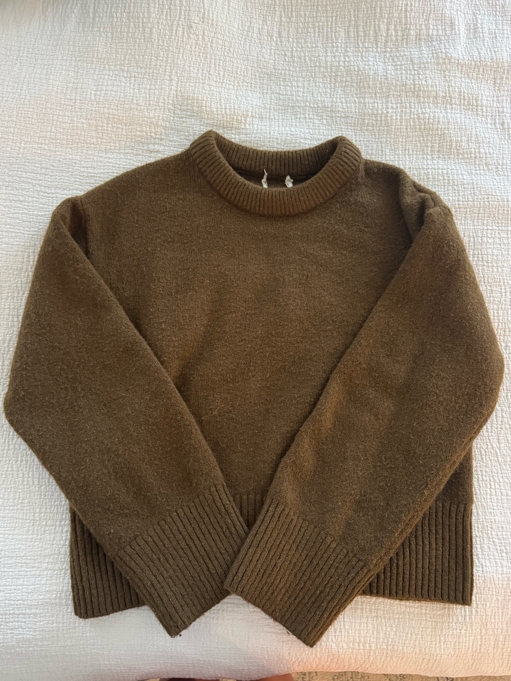 Brown Crewneck Women’s Sweater Cardigan